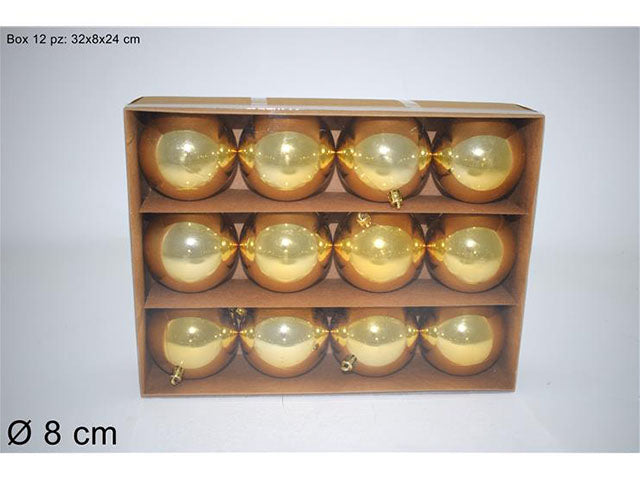 sfera 8cm 12pz lucide oro ca011277a