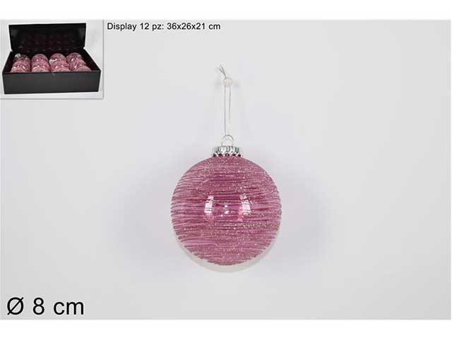 sfera 8cm filo glitter viola al004982d