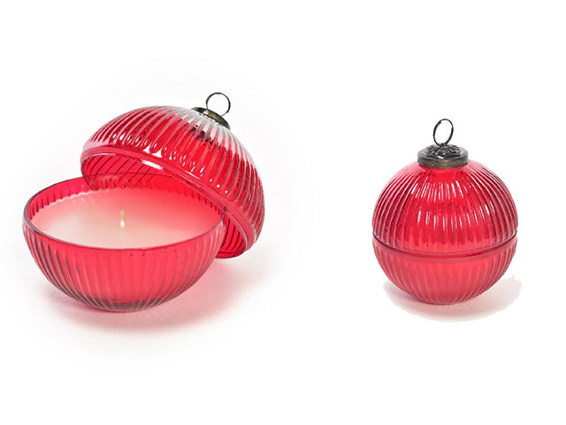 cofanetto palla vetro c/candela 04598