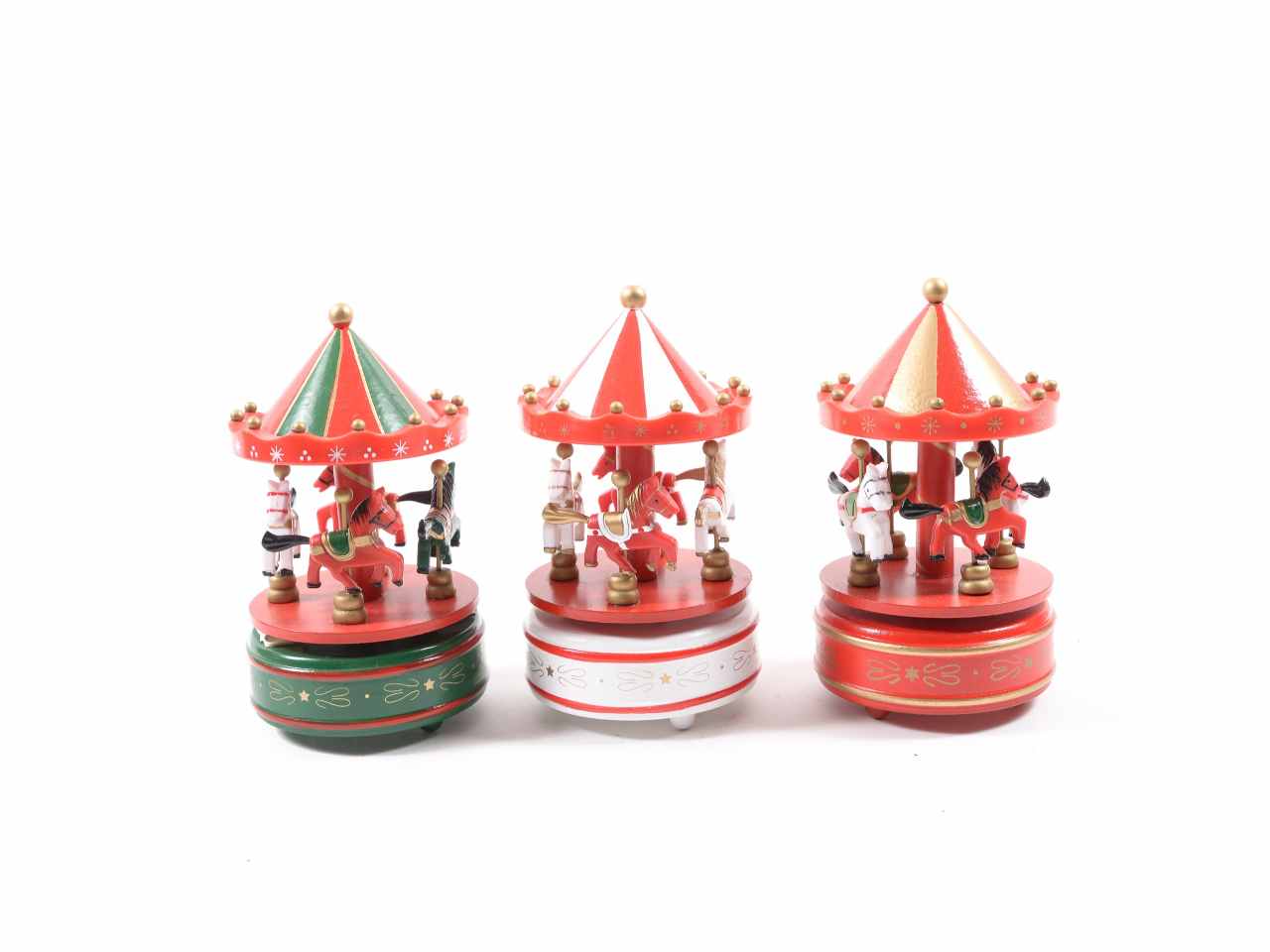 Carillon giostra carosello in legno h.29xd.10.5 cm assortita scatola regalo
