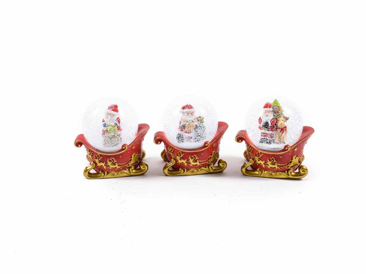 Palla di neve in resina 8.5x7xh9cm assortita espositore regalo