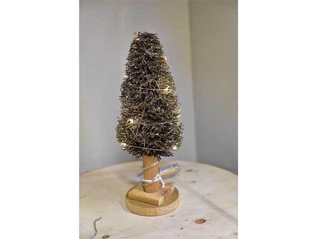 albero legno con glitter/luci 13x31 70531
