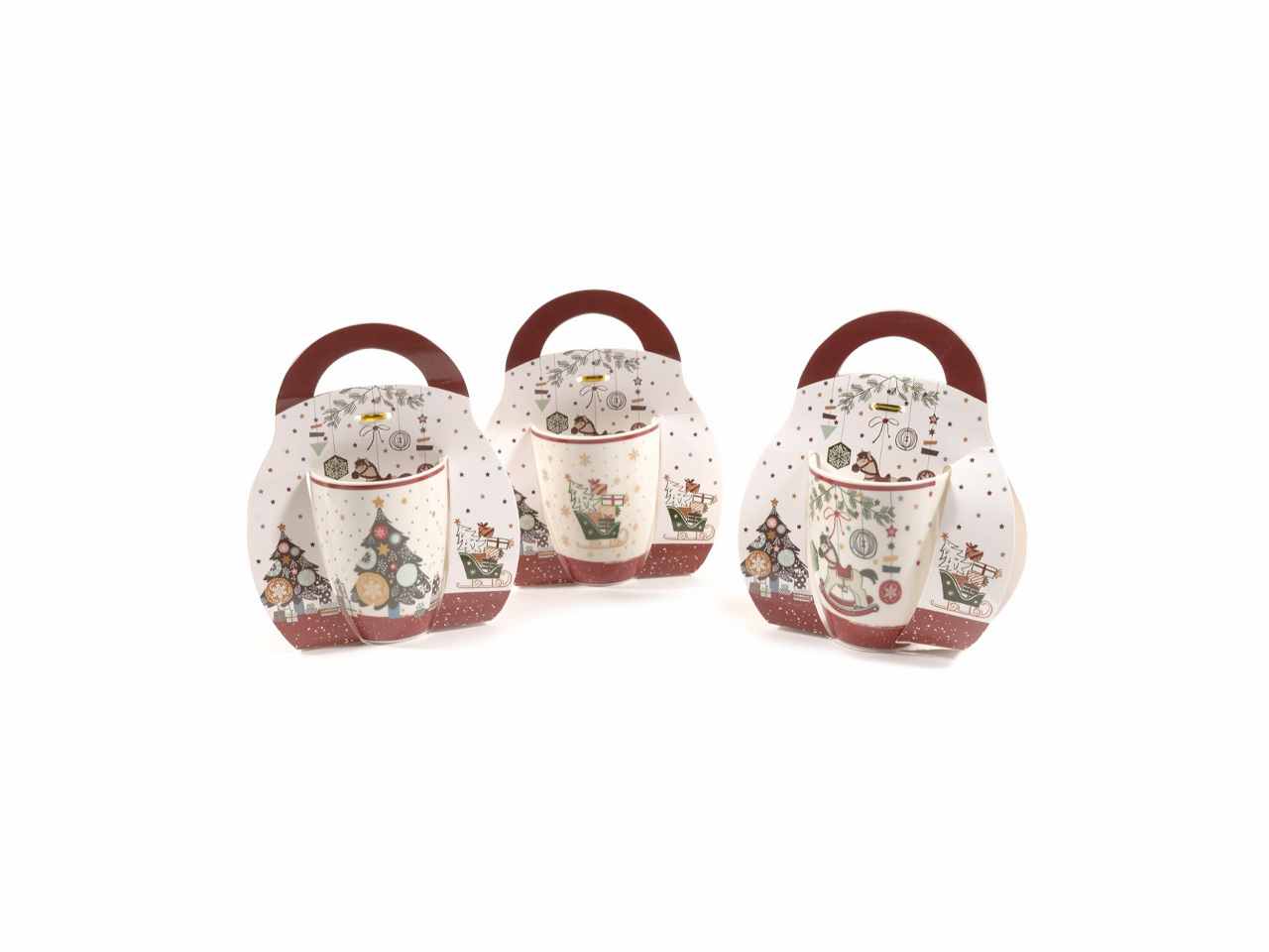 Tazza "christmas time" in ceramica con confezione regalo 340ml diam.8.3xh.11,5