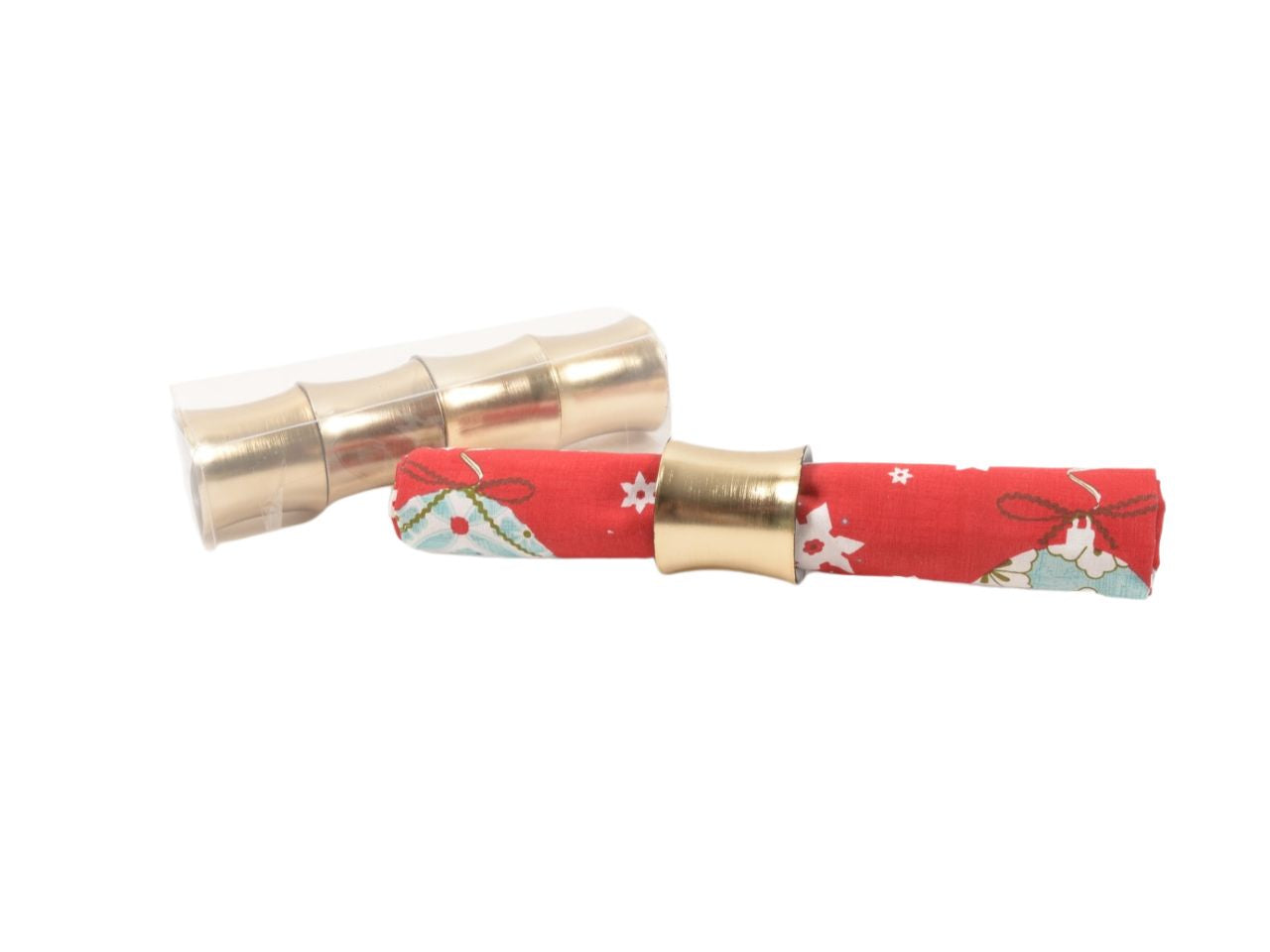Set 4 portatovaglioli foglia oro 4.5xdiam.4.5cm scatola espositiva