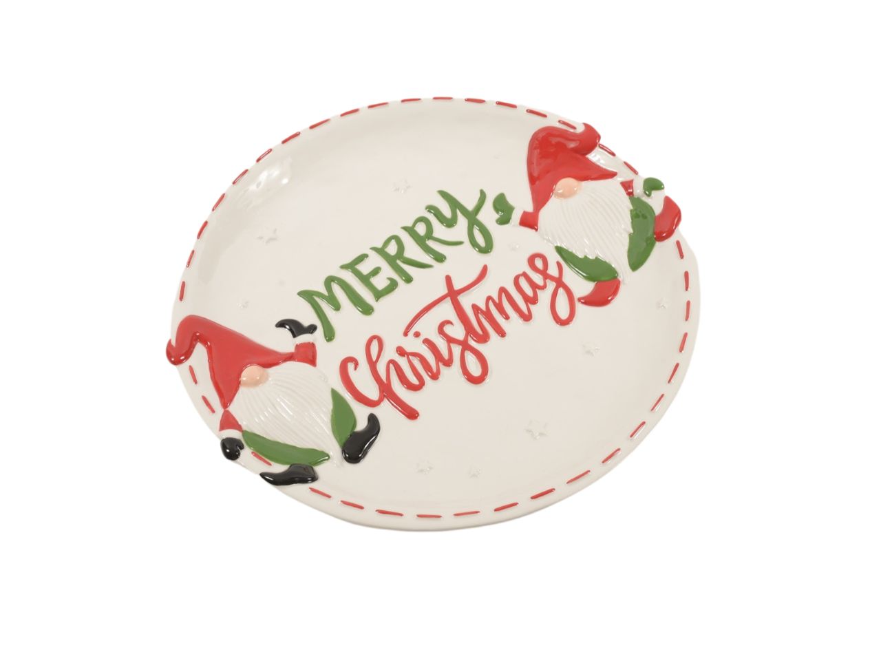 Piatto grande in ceramica "merry christmas" diam. 32cm