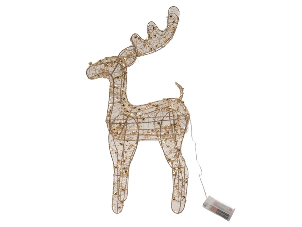 Renna diamond in metallo con luci led grande misura 66x28x11cm