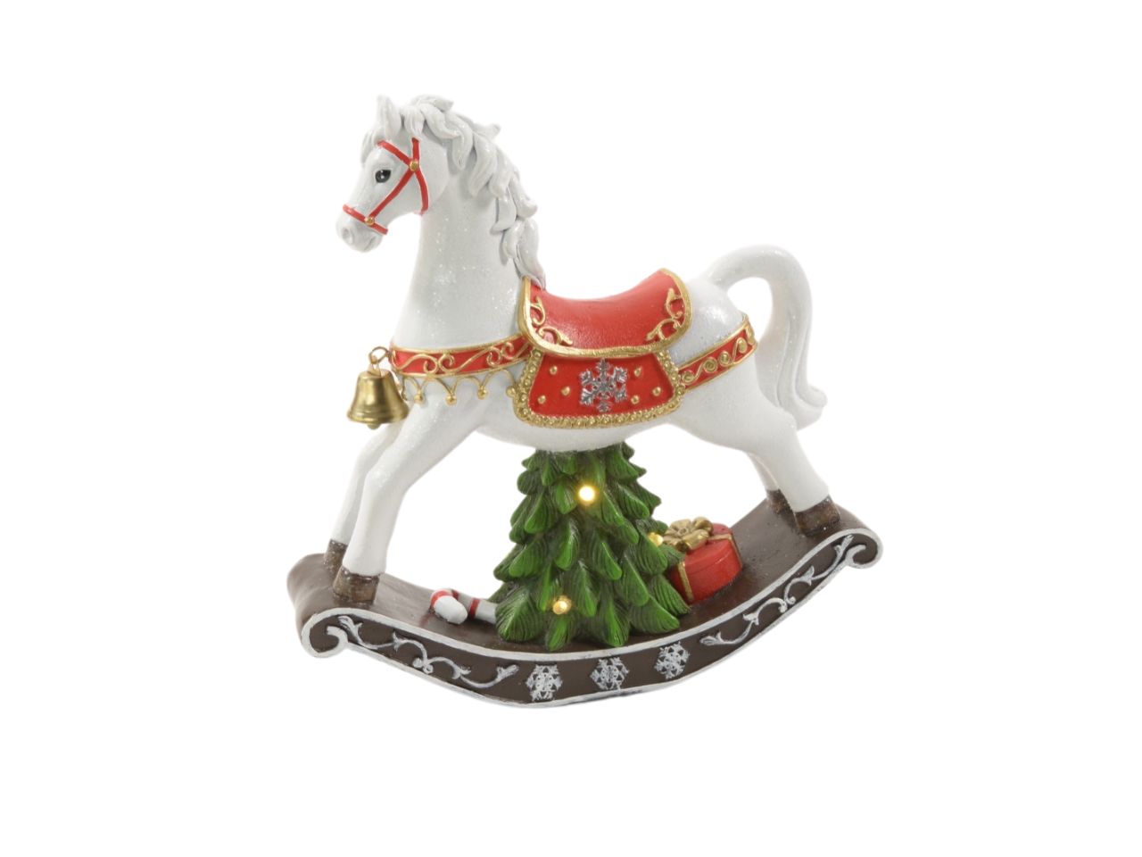 Cavallo in resina con luci 26x26x7cm