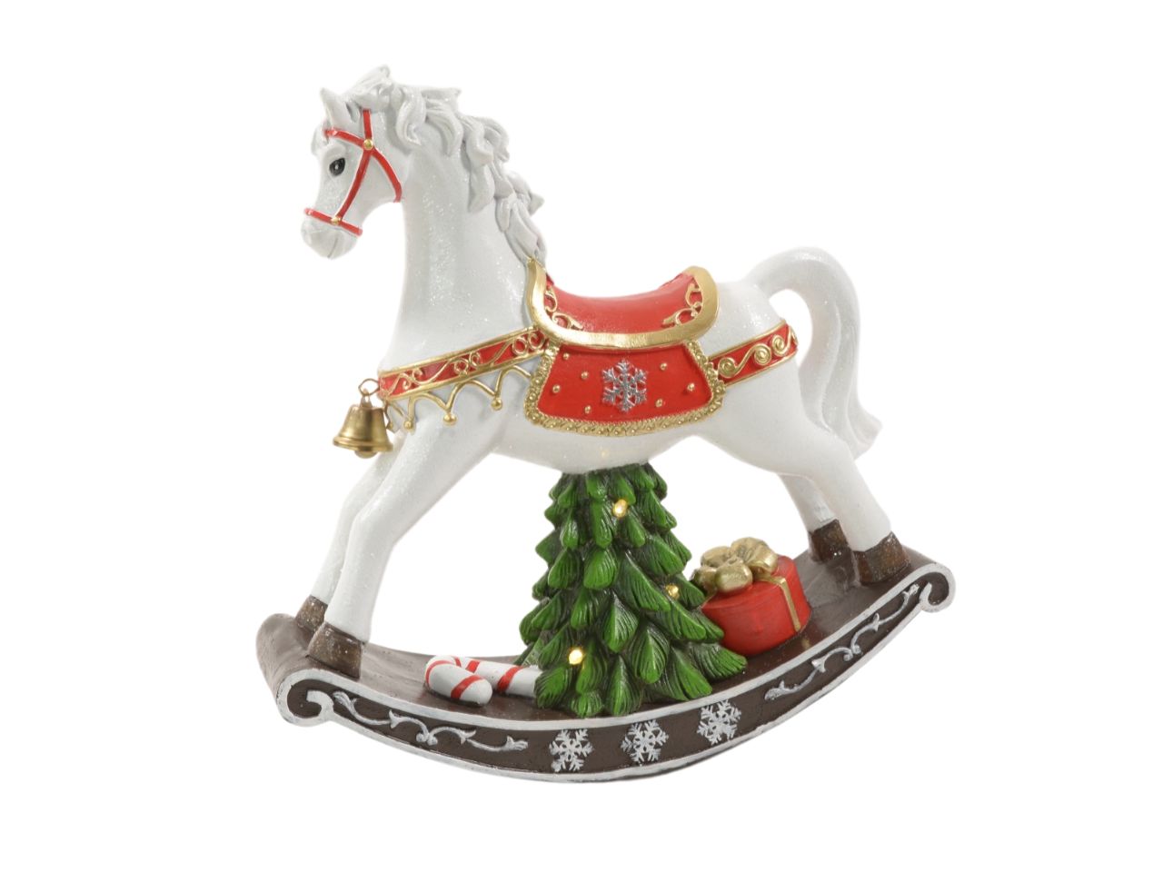 Cavallo in resina grande con luci 31x31x9cm