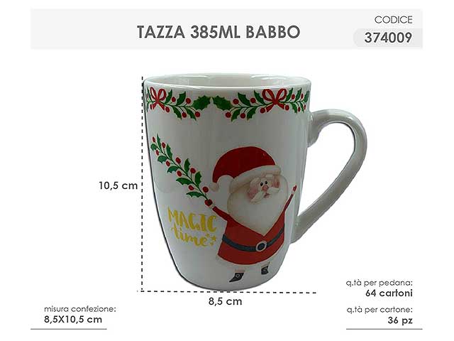 tazza 385ml 8,5x10,5cm babbo 374009