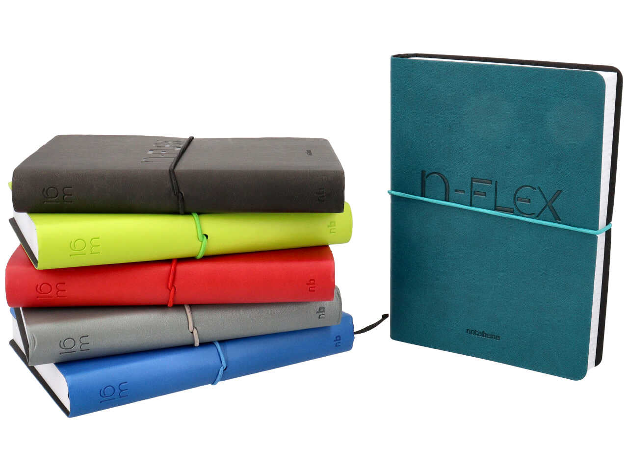 Notabene n-flex diario 16 mesi misure 13x17,8cm con copertina flessibile disponibile in 6 diversi colori