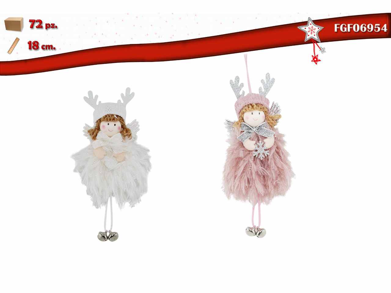Appendino bambolina tessuto 18cm
