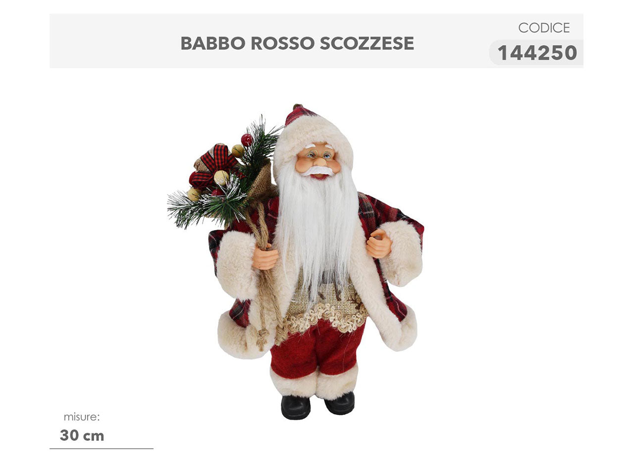 Babbo rosso scozzese 30cm