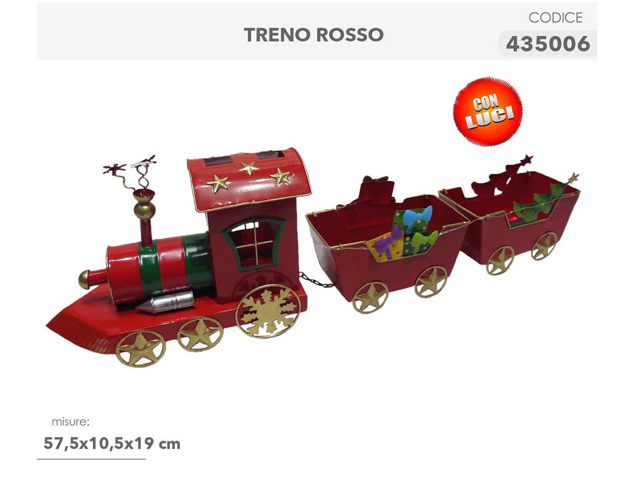 treno rosso 57.5x10.5x19cm