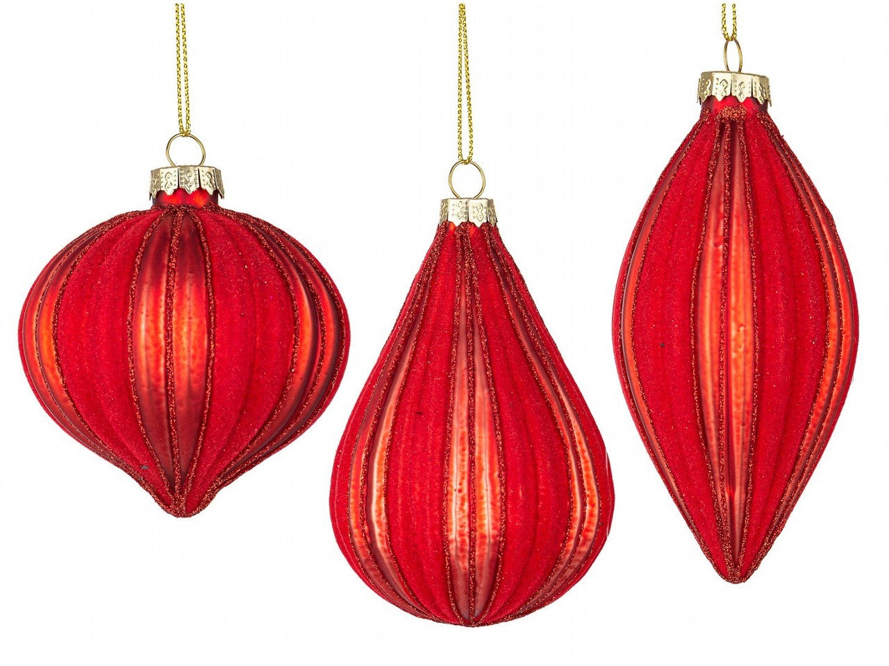 Pendente clio in vetro rosso forme assortite
