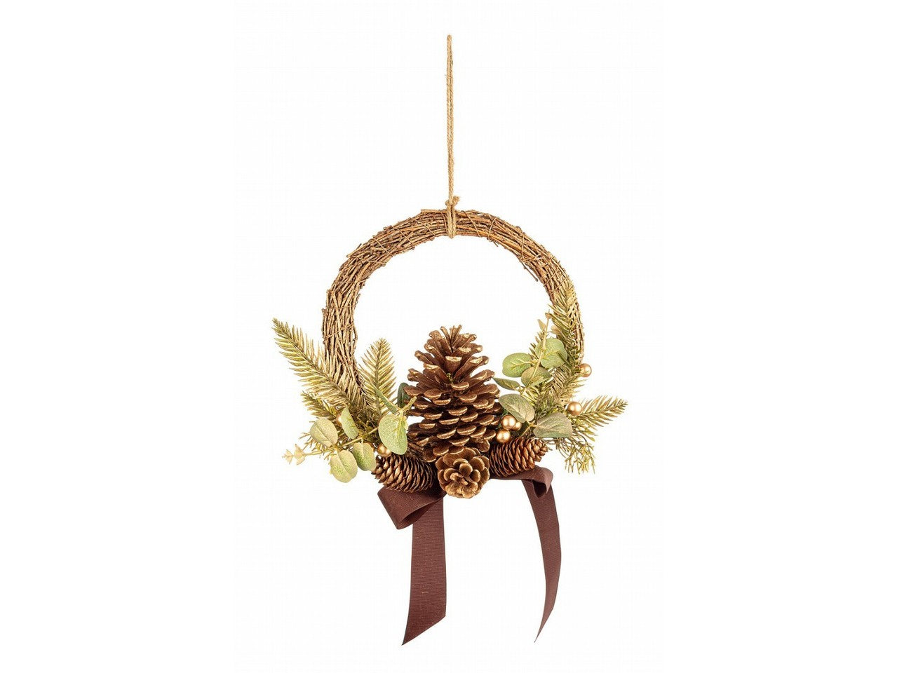 Appendino christin tondo oro con pigna d.25cm