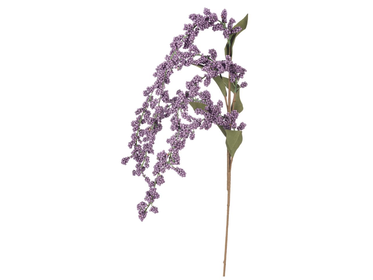 Stelo alto con foglie e bacche lavanda d.16xh.100cm