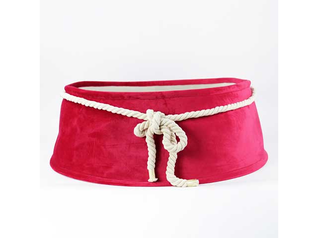 copribase per albero rosso in velluto 65x53x23cm
