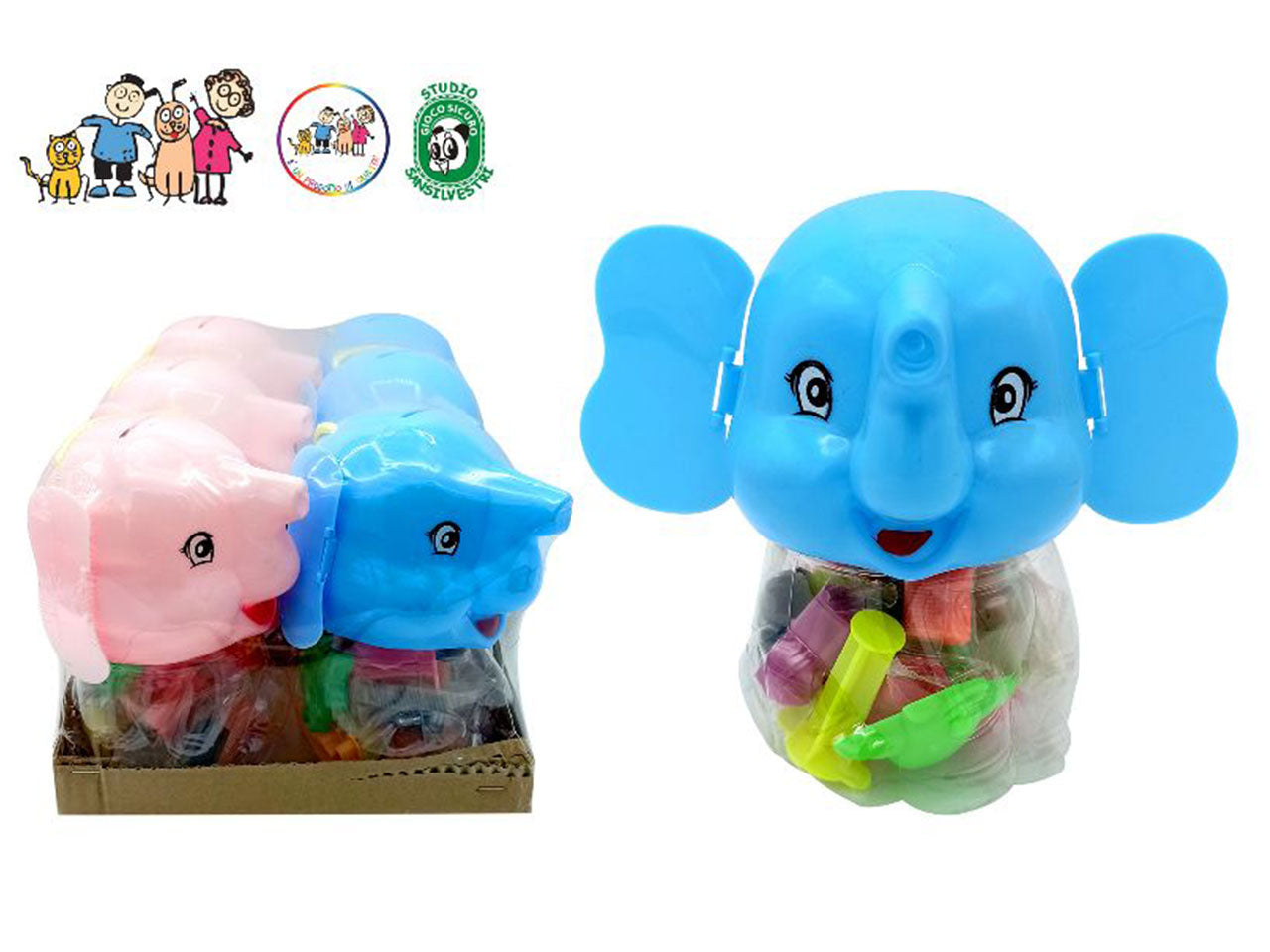 Plastilina tutteforme elefante 16cm 12 pezzi piu' 3 forme