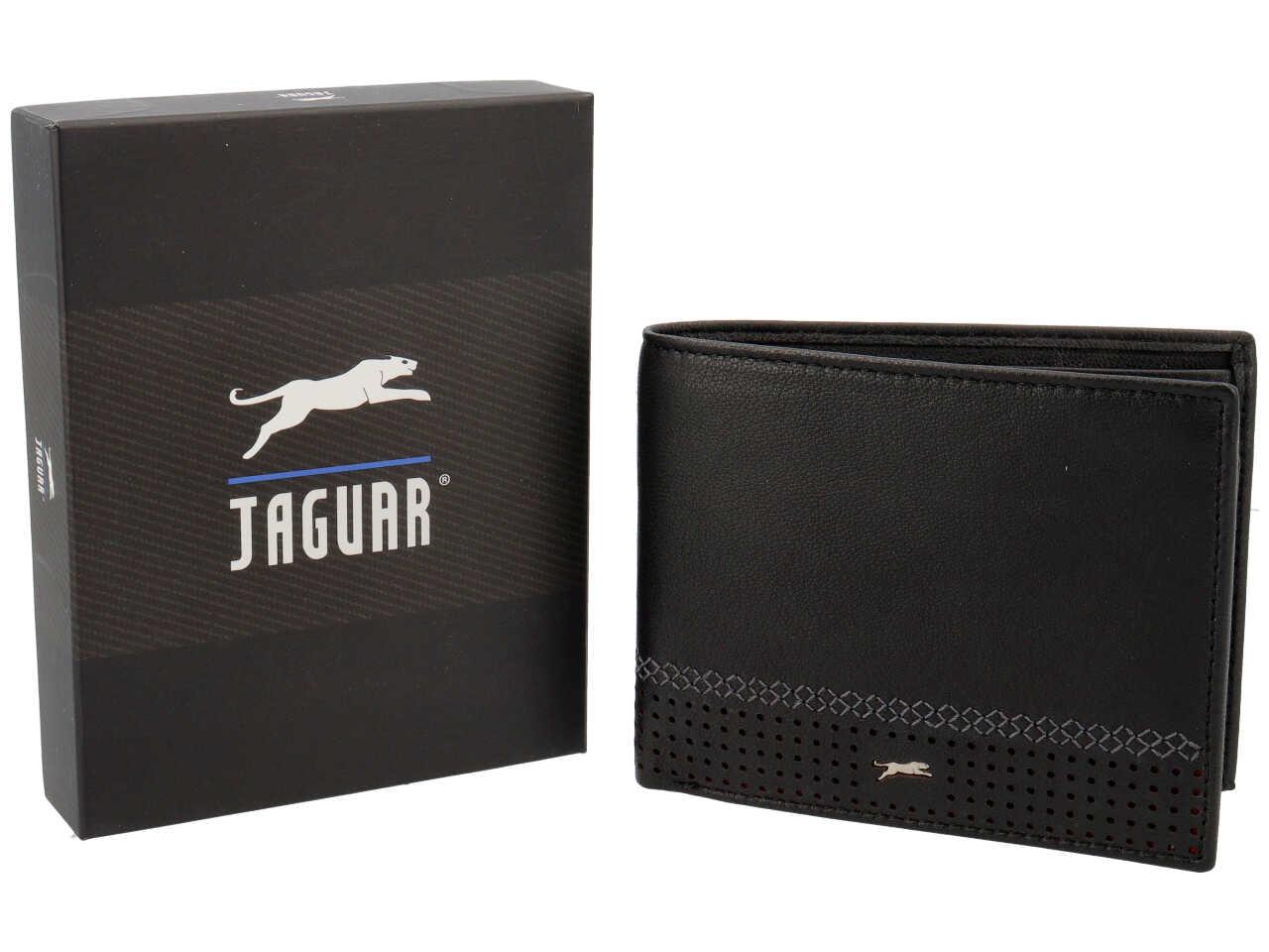 Portafoglio uomo jaguar vera pelle nero