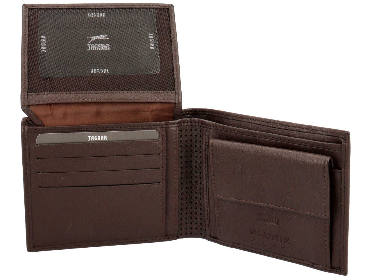 Portafoglio uomo jaguar vera pelle cioccolato