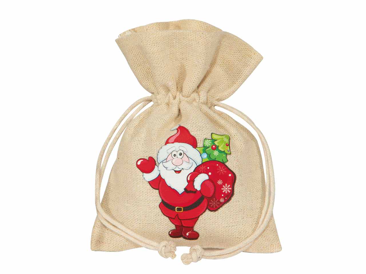 Sacchetto cotone santa claus cm10xh14