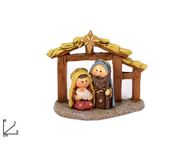 Nativita' con capanna 6x3x8cm