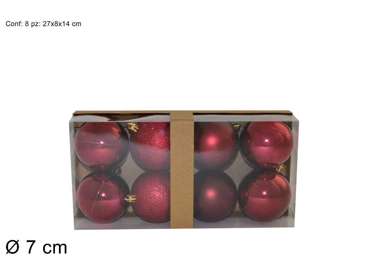 Sfera 7cm 8pz bordeaux ca012898d