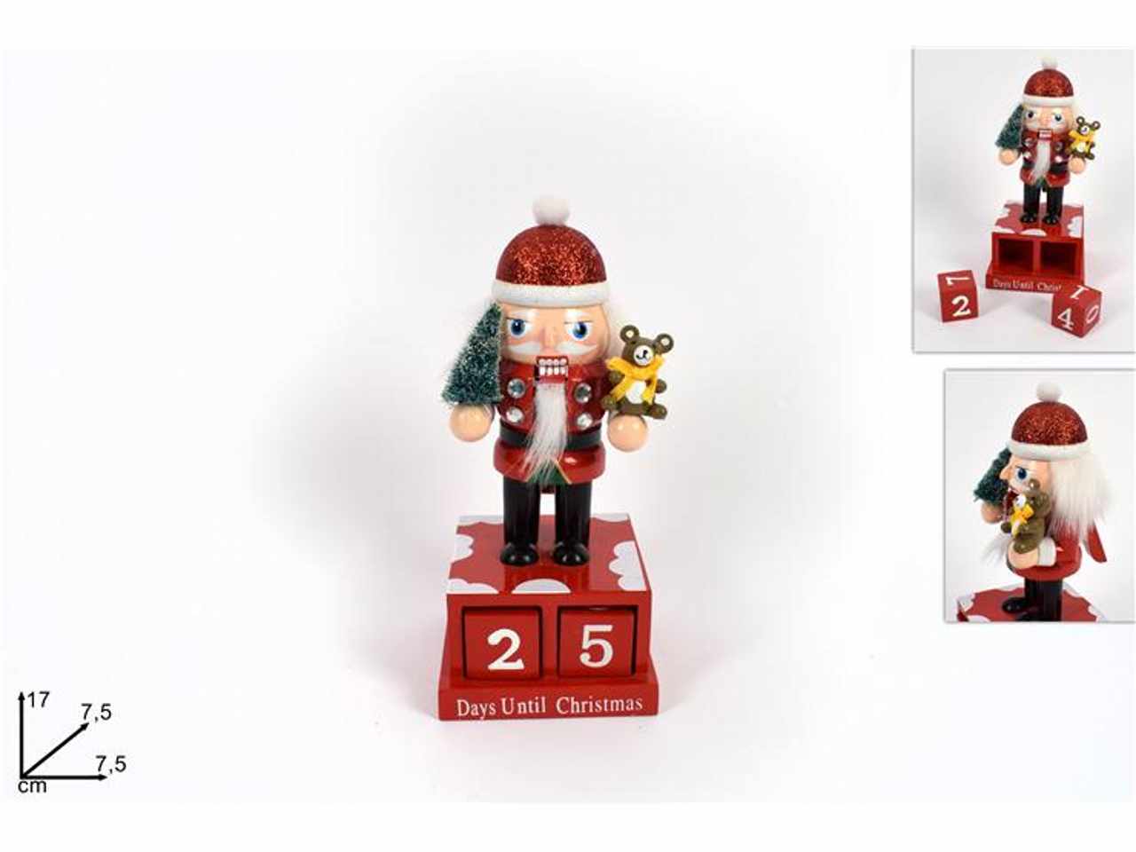 Soldato schiaccianoci legno calendario avvento cm17