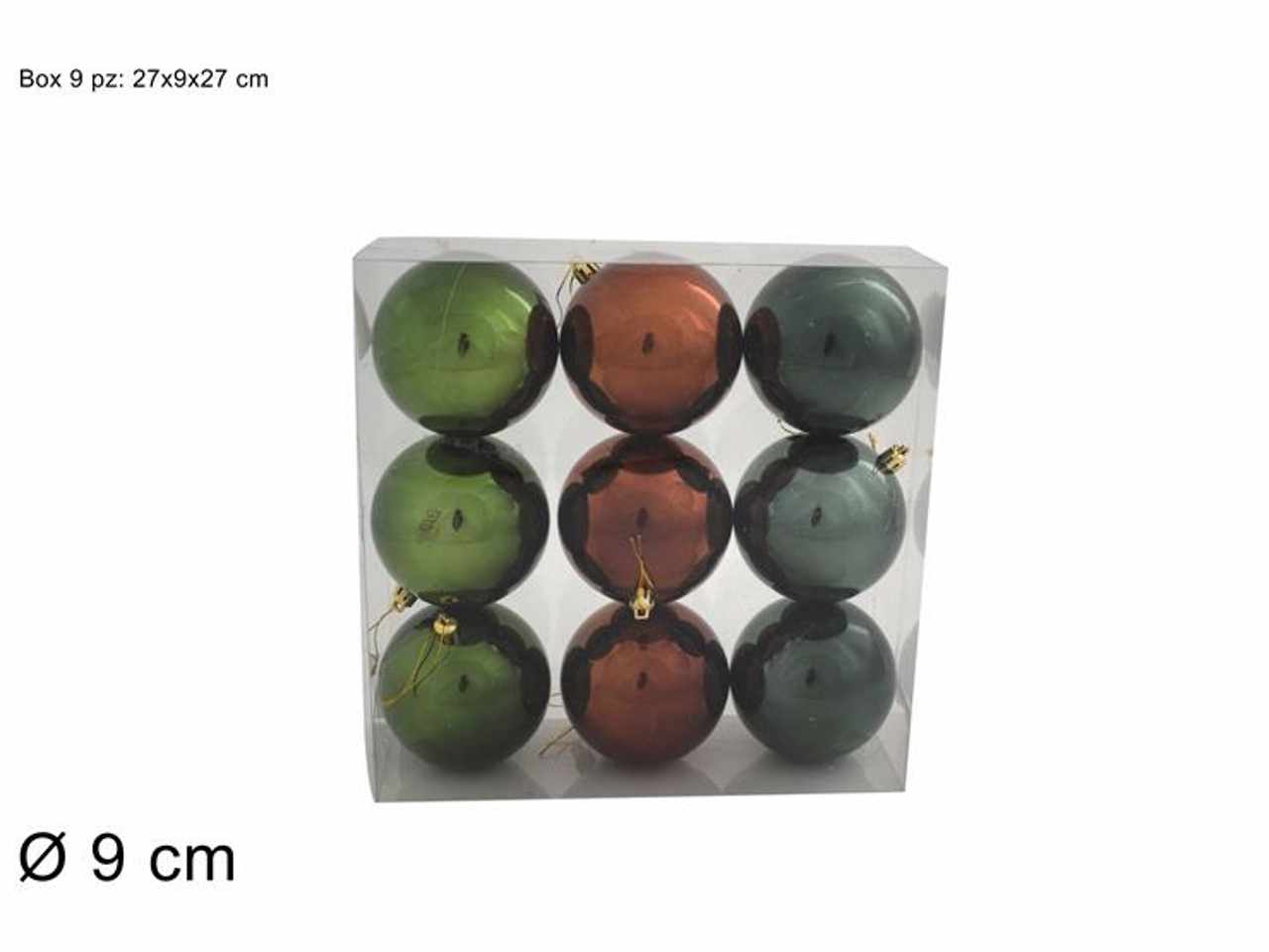 Palle d.9cm lucide verde/marrone ca004399g