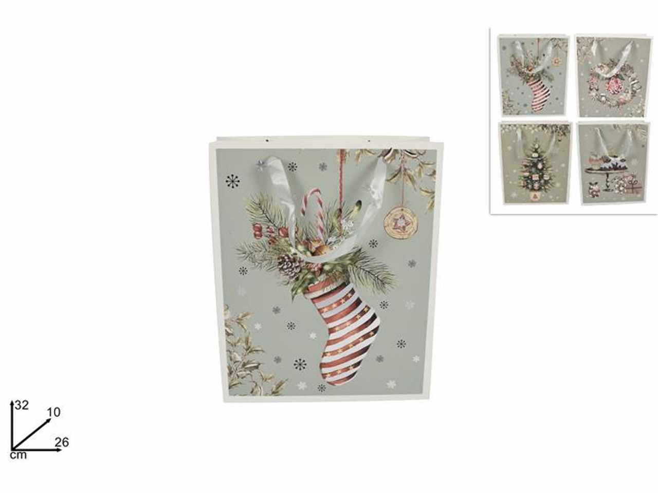 Busta shopper natalizia cm 32x26x10 4 ass. m403-1/2/3/4 m