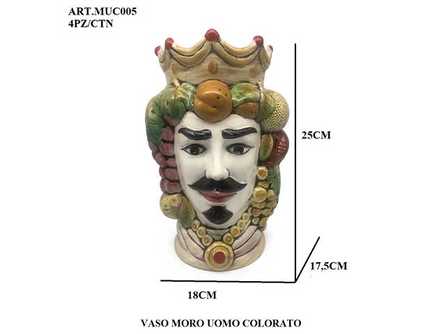 L.mori uomo vaso 25cm colorato muc005