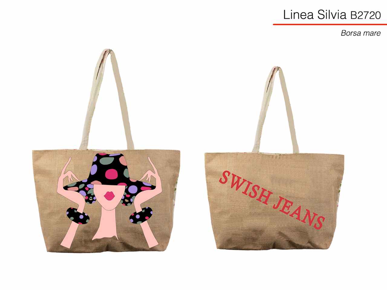 Swish borsa donna da mare in juta