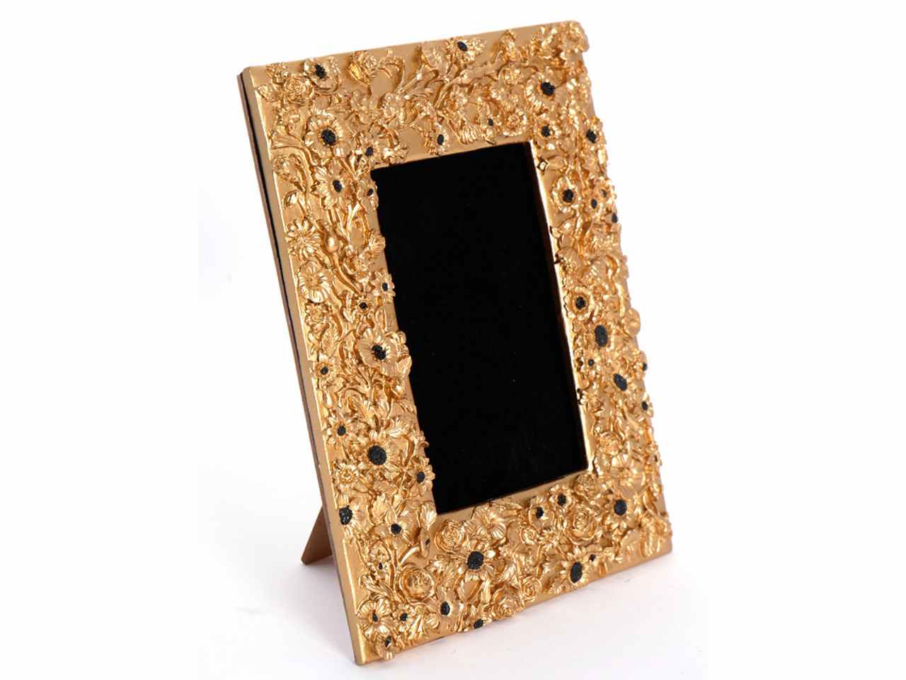 porta foto oro 10x15cm con velluto nero resina 131208