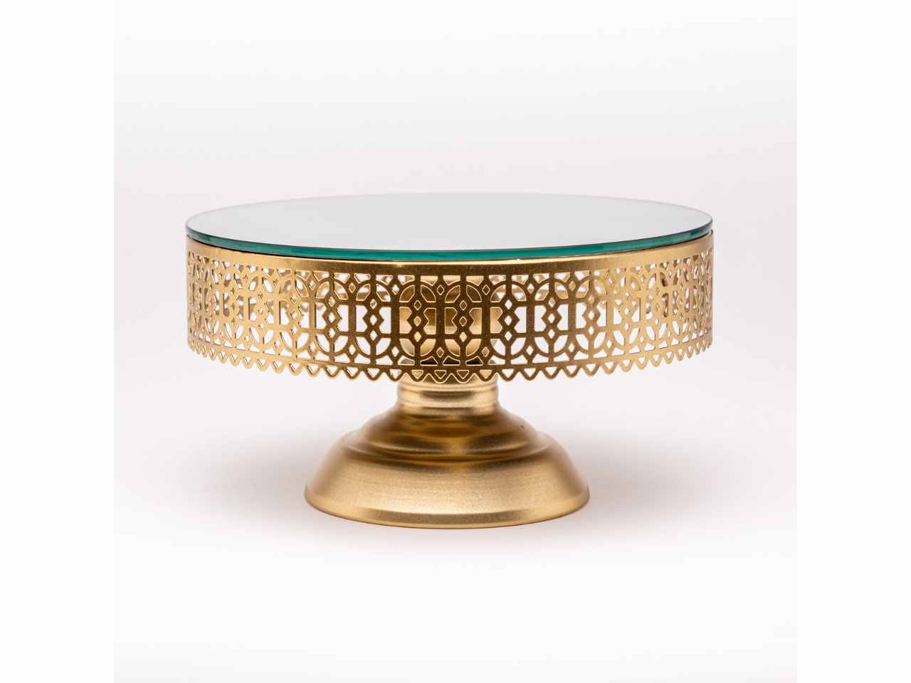Alzatina con fascia oro 25x25x13cm