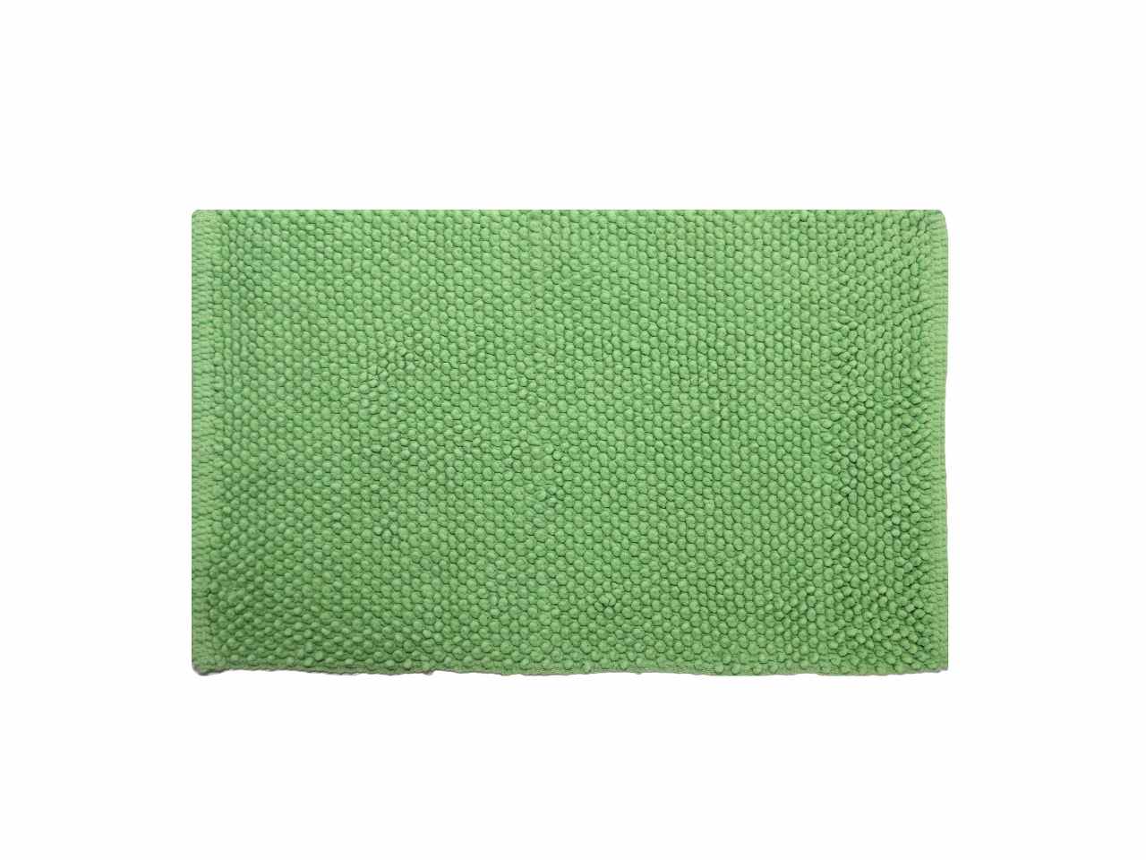 Tappeto bagno con pallini verdi 100% cotone cm50x80