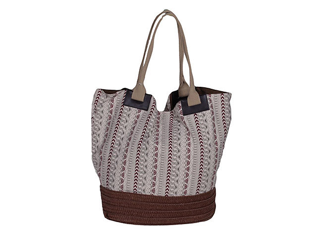 Borsa spiaggia righe marrone