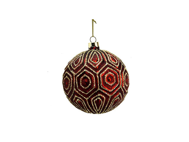 sfera vetro 10cm bordeaux e oro 6096090010