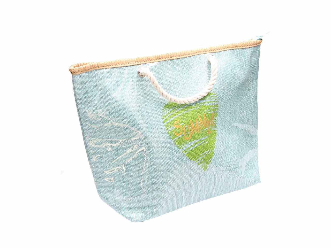 Borsa spiaggia paper azzurro in plastica
