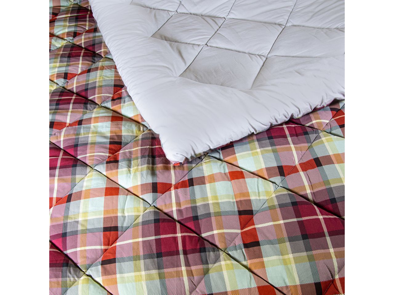 Trapunta cotone 1 piazza winter tartan s tampa rotativa colore perla