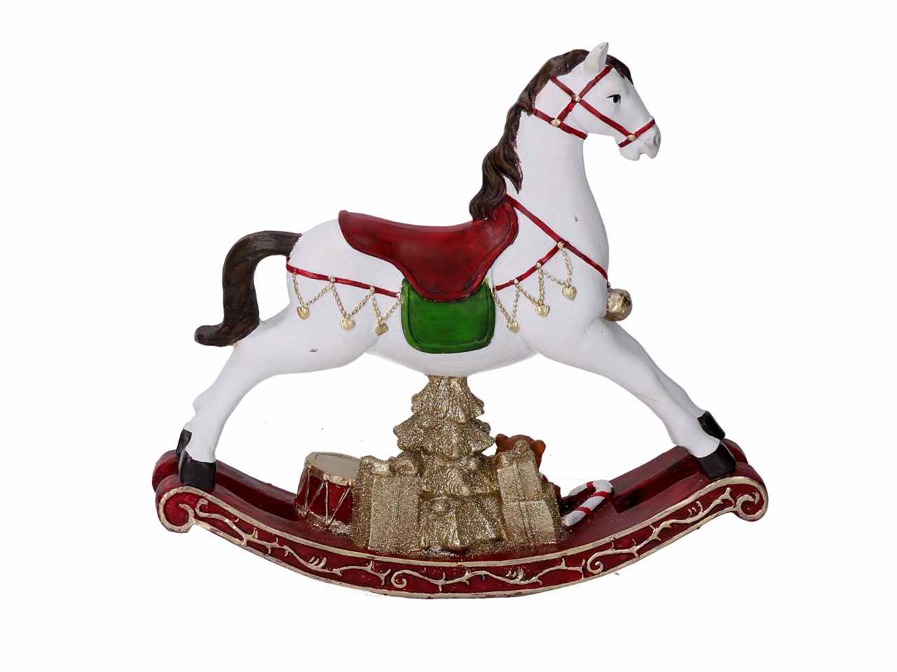 Cavallo resina bianco cm20,5x5,5x19