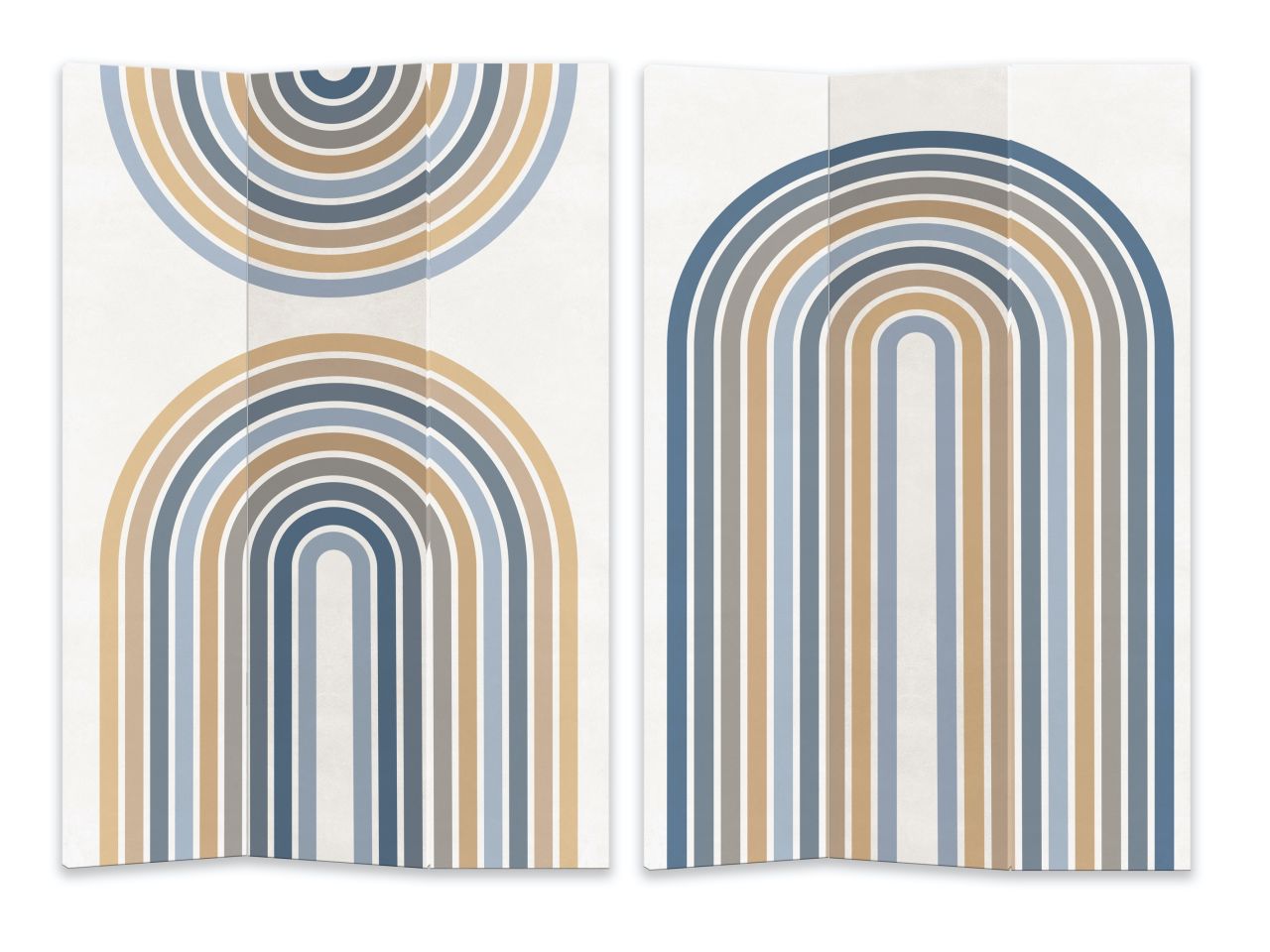 Paravento stampa 3 ante colore azzurro e arancione cm120,6x2,5xh180