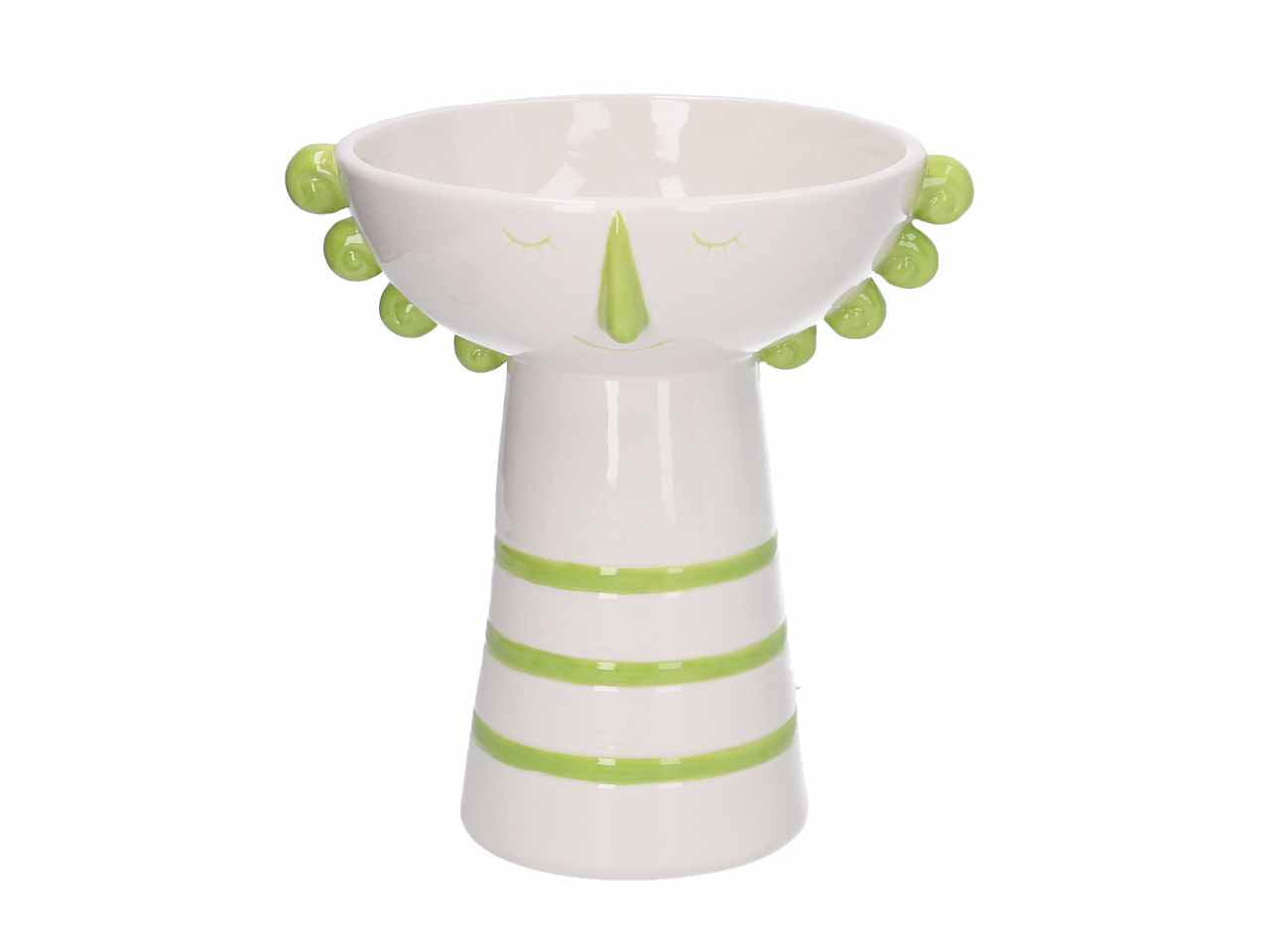 porta vaso ceramica viso verde h23cm 5864510000