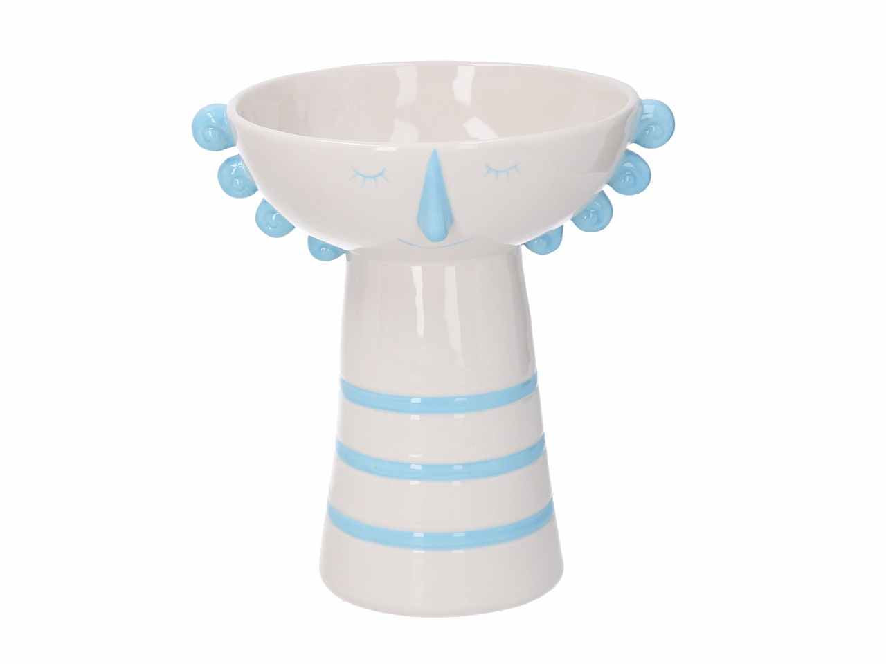 porta vaso ceramica viso azzurro h23cm5864520000