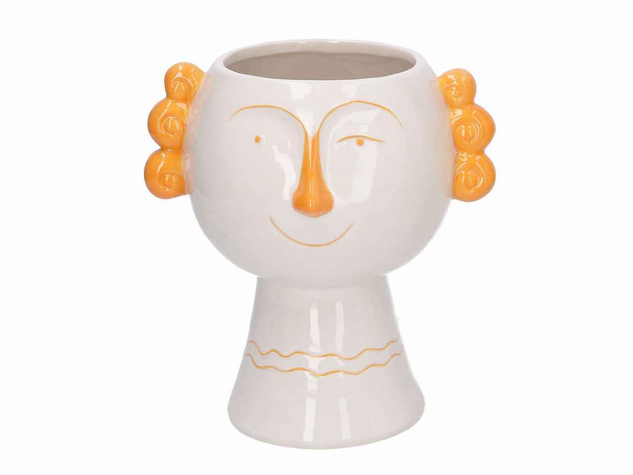 porta vaso ceramica viso aranc.h20cm 5864570000