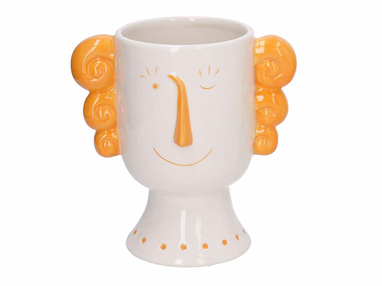 porta vaso ceramica viso aranc.h19,2cm 5864610000
