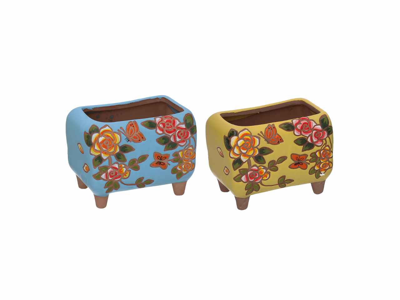 P.vaso cer.giallo/azz.h10,5cm5865970000