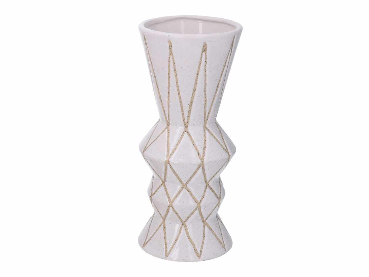 vaso ceramica bianco linee sabbia h28,4 5866170000