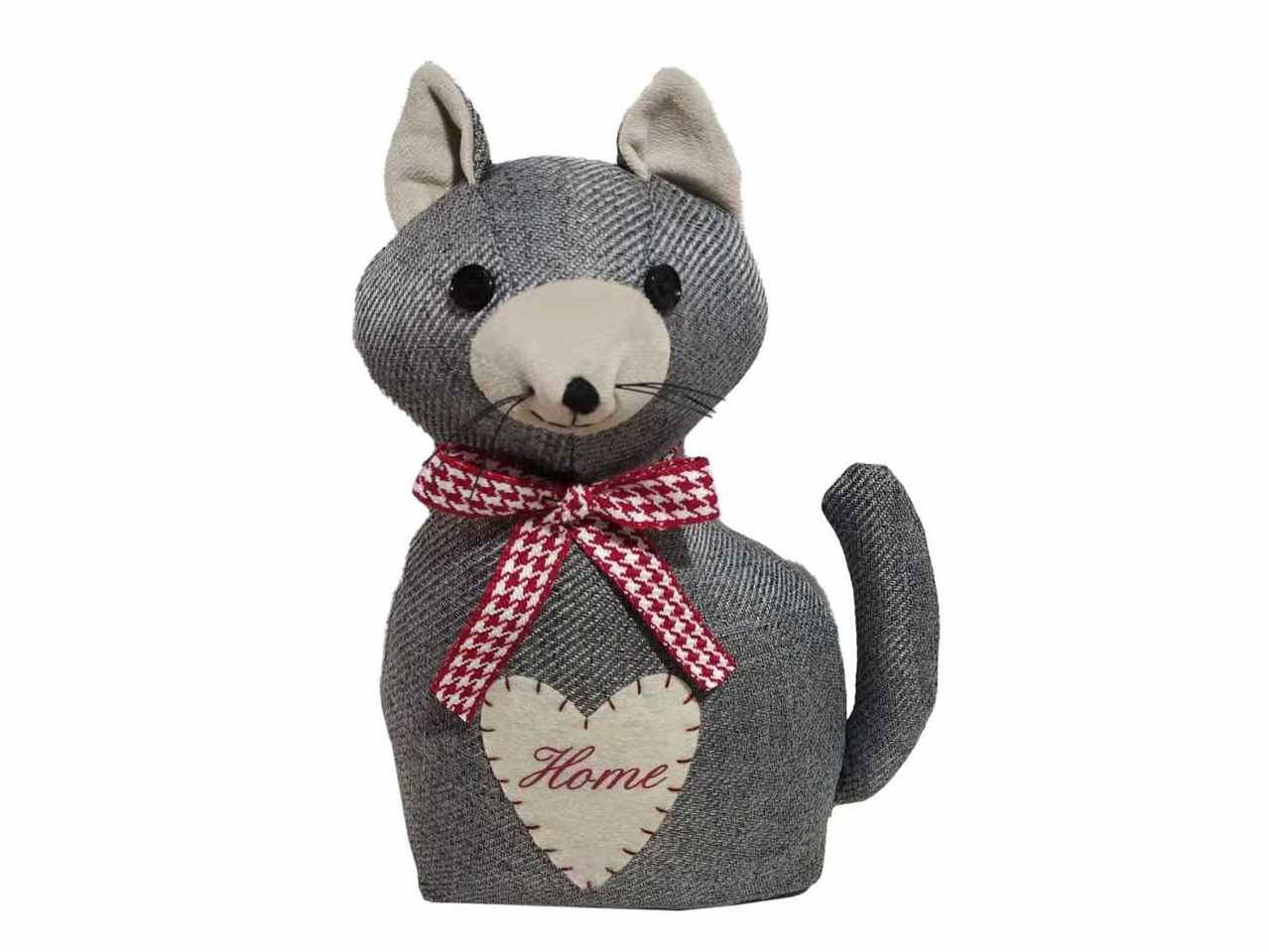 Fermaporta gatto in tessuto grigio cm18x11h 29