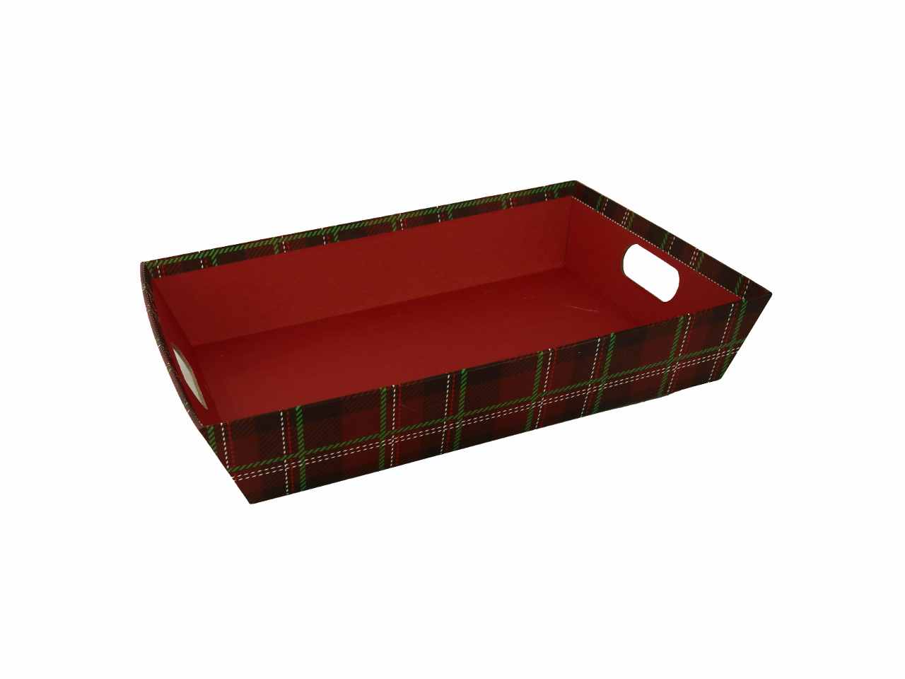 Cesta cartone rosso rettangolare cm35x26 h7