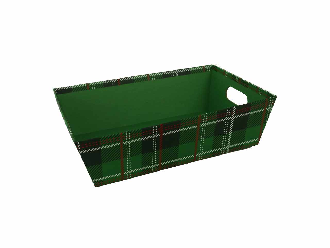 Cesta cartone verde rettangolare cm31x22 h9